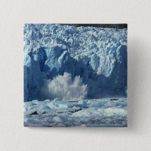 Badge Carré 5 Cm Iceberg fraichement vêlé éclaboussant les eaux fro