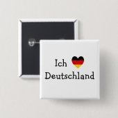 Badge Carré 5 Cm Ich liebe Deutschland (Devant & derrière)