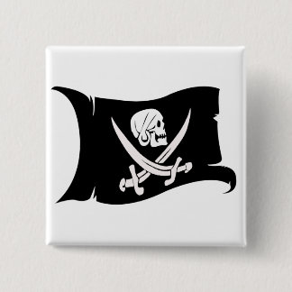 Badge Carré 5 Cm Icône de ondulation #6 de Drapeau-Pirate