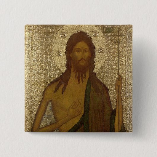 Badge Carré 5 Cm Icône de St John le précurseur (Devant)
