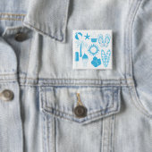 Badge Carré 5 Cm Icônes de l'été  (En situation)
