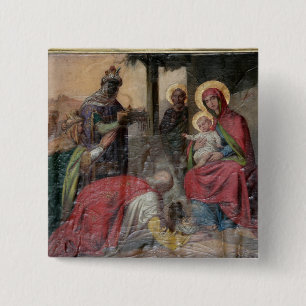 Badge Carré 5 Cm Iconographie orthodoxe serbe à l'église de Valjevo