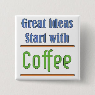 Badge Carré 5 Cm Idées géniales Commencez par Café