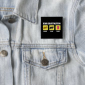 Badge Carré 5 Cm Identification de l'ours drôle (En situation)