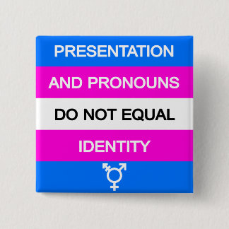 Badge Carré 5 Cm Identité de présentation et de pronoms =/=