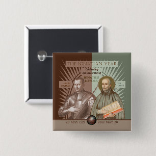 Badge Carré 5 Cm Ignace Loyola : Du soldat au saint (SAE 004)