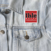 Badge Carré 5 Cm Ihle pour maire Button (En situation)