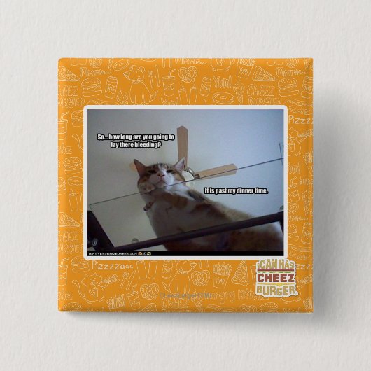 Badge Carré 5 Cm Il a lieu après mon temps de dîner (Devant)