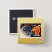 Badge Carré 5 Cm Il est beau ! (Devant & derrière)