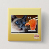 Badge Carré 5 Cm Il est beau ! (Devant)