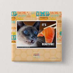 Badge Carré 5 Cm Il est beau !