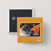 Badge Carré 5 Cm Il est beau ! (Devant & derrière)