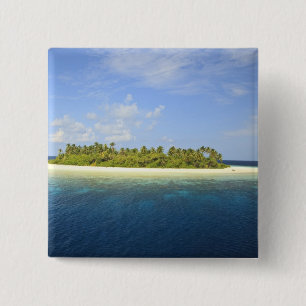 Badge Carré 5 Cm Île Baughagello, atoll South Huvadhoo, 3
