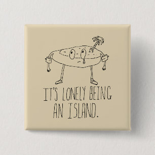 Badge Carré 5 Cm Île de bande dessinée