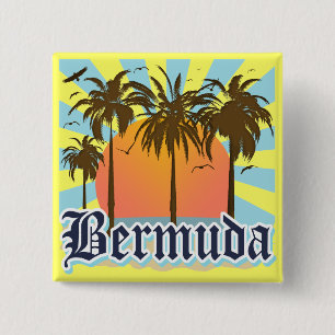 Badge Carré 5 Cm Île des souvenirs des Bermudes