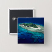 Badge Carré 5 Cm Île Eori, Mamanuca (Fidji) - avion (Devant & derrière)