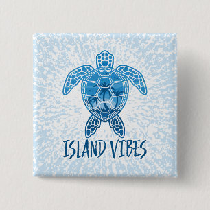 Badge Carré 5 Cm Ile Vibes Tropical Coucher de soleil Design de tor
