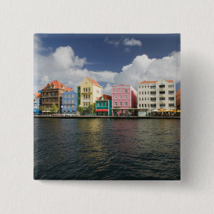 Badge Carré 5 Cm Îles ABC, CURAÇAO, Willemstad: Front de mer