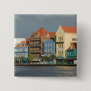Badge Carré 5 Cm Îles ABC, CURAÇAO, Willemstad : Front de mer 2