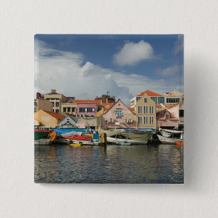 Badge Carré 5 Cm îles ABC, CURAÇAO, Willemstad : Punda,