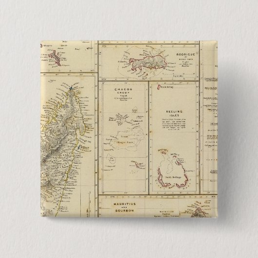Badge Carré 5 Cm Îles de l'océan Indien (Devant)