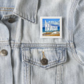 Badge Carré 5 Cm Îles d'Hawaï (En situation)