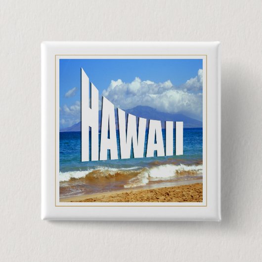Badge Carré 5 Cm Îles d'Hawaï (Devant)