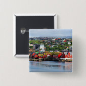 Badge Carré 5 Cm Îles Féroé (Torshavn) (Devant & derrière)
