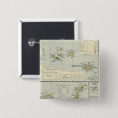 Badge Carré 5 Cm Îles, océan Atlantique (Devant & derrière)