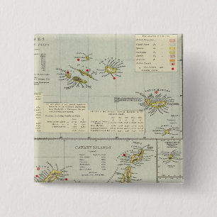 Badge Carré 5 Cm Îles, océan Atlantique