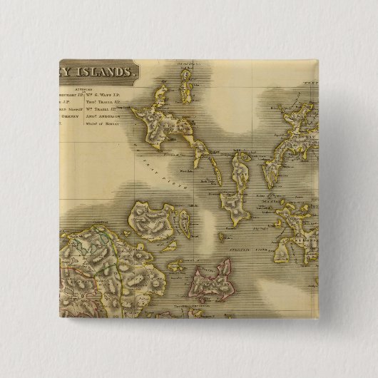 Badge Carré 5 Cm Îles Orkney (Devant)