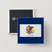 Badge Carré 5 Cm Illinois (Devant & derrière)