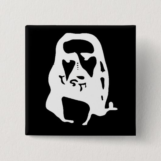 Badge Carré 5 Cm Illusion optique Extraordinaire de Jésus-Christ (Devant)