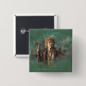 Badge Carré 5 Cm Illustration BILBO BAGGINS™ (Devant & derrière)