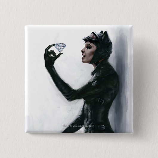 Badge Carré 5 Cm Illustration Catwoman (Devant)