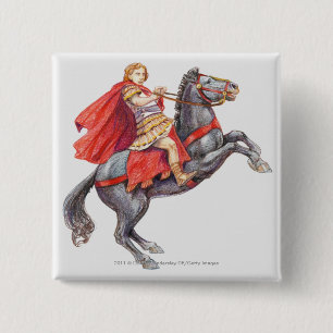 Badge Carré 5 Cm Illustration d'Alexandre le grand