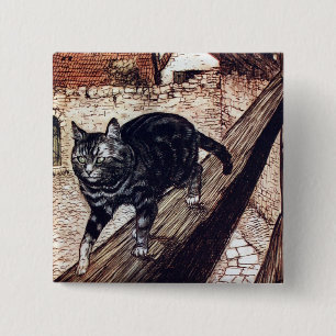 Badge Carré 5 Cm Illustration de Castle Cat Rackham