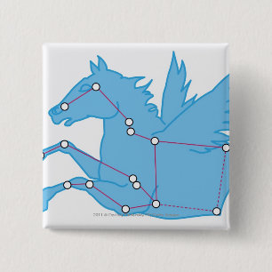 Badge Carré 5 Cm Illustration de constellation de Pegasus