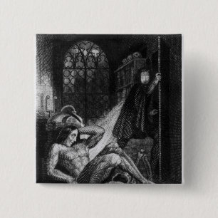 Badge Carré 5 Cm Illustration de 'Frankenstein