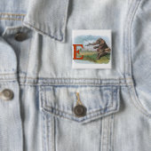 Badge Carré 5 Cm Illustration de la pêche des éléphants (En situation)