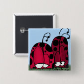 Badge Carré 5 Cm Illustration de Ladybug d'amour non demandé (Devant & derrière)