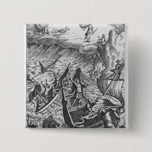 Badge Carré 5 Cm Illustration "de l'Aeneid" par Virgil