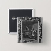 Badge Carré 5 Cm Illustration de "Le Lutrin" par Nicolas (Devant & derrière)