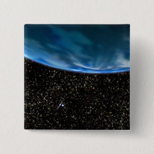 Badge Carré 5 Cm Illustration de l'horizon de la terre