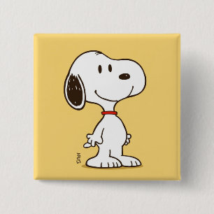 Badge Carré 5 Cm Illustration de personnage de dessin animé Beagle