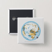 Badge Carré 5 Cm Illustration de satellite satellisant la terre (Devant & derrière)