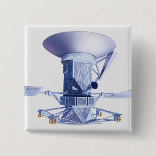 Badge Carré 5 Cm Illustration de vaisseau spatial de Magellan