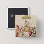 Badge Carré 5 Cm Illustration d'Inca de Huascar (Devant & derrière)