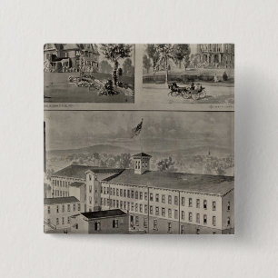 Badge Carré 5 Cm Illustration du Connecticut de Bristol