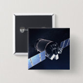 Badge Carré 5 Cm Illustration Du Dragon Xl Spacecraft. (Devant & derrière)